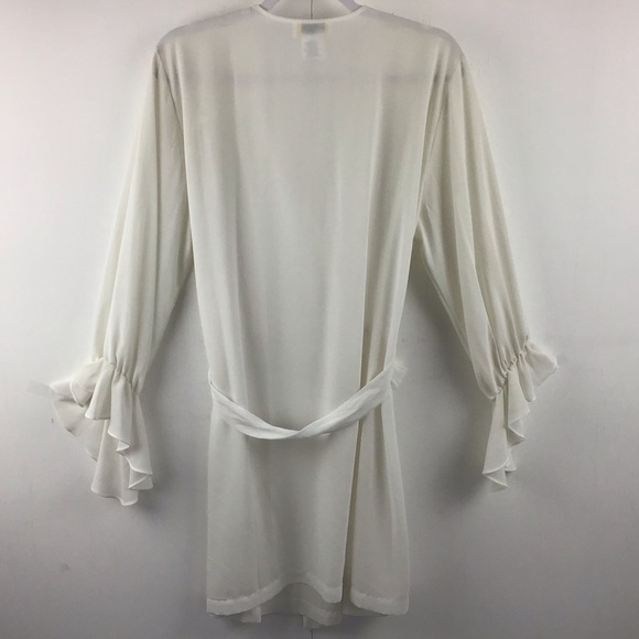 Dentelle lace and pearl embellished wrap lingerie self belted robe. Size small. - Picture 5 of 5